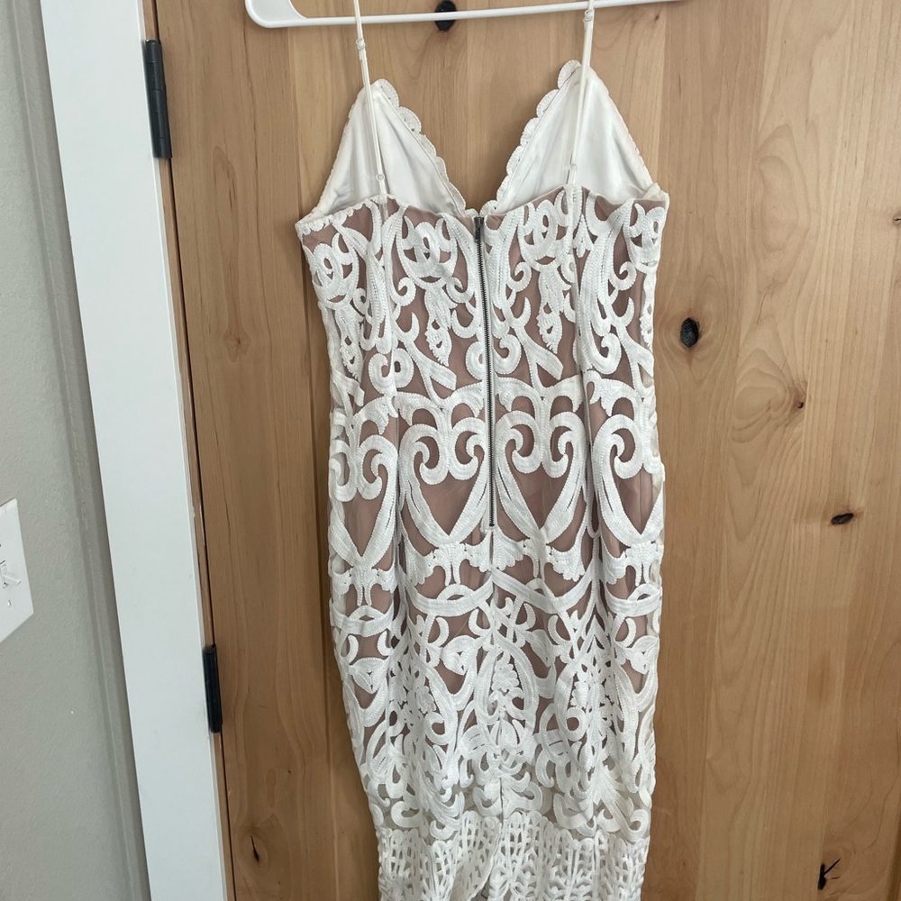 Bardot Ivory Lace Backless Dress